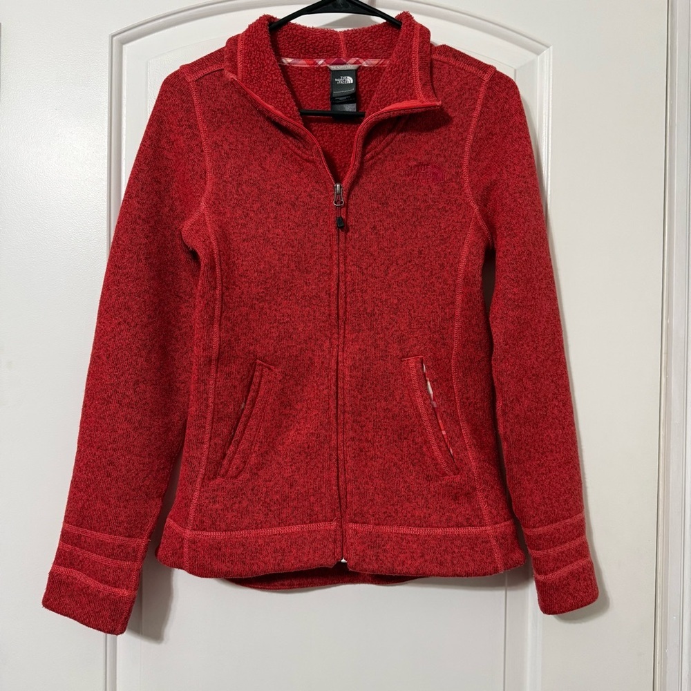 The North Face Maggy Sweater Fleece Jacket Women’s Size XS Heathered Red